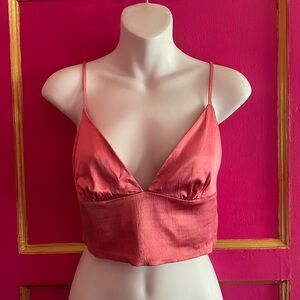 Zara rose pink silk satin bralette size medium